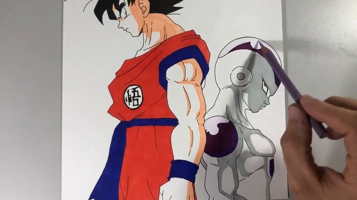 DESENHANDO GOKU E FREEZA