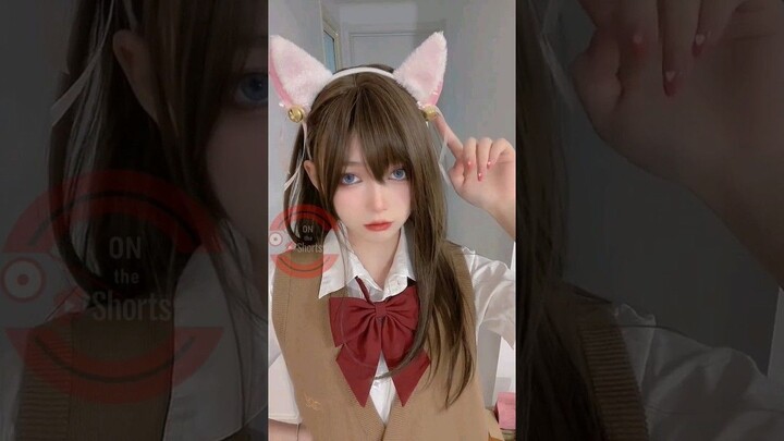 kawai voice neko girl  Cat Girl Cosplay #shorts
