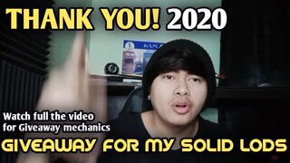THANK YOU 2020 GIVEAWAY NA!