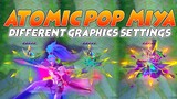 Atomic Pop Miya All Star Skin in Different Graphics Settings