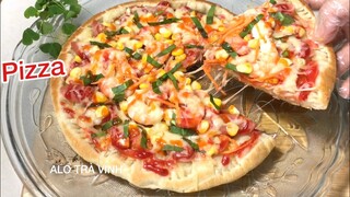 PIZZA- Làm bánh Piza Hải Sản- Thập Cẩm bằng Chảo siêu ngon, dễ ẹt luôn ạ!