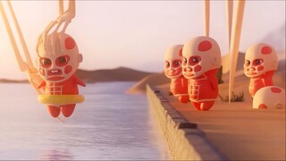 Titan chibi berenang