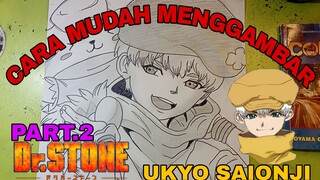 ini ada cara yg mudah menggambar anime coba deh gambar karakter ukyo dari anime Dr.stone