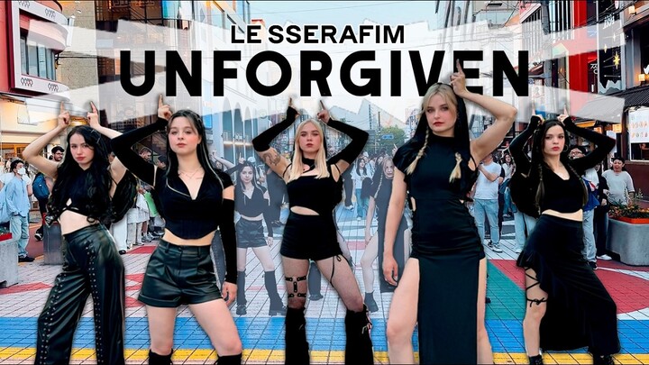 [4K] [[KPOP IN PUBLIC IN HONGDAE, SEOUL] [ONE TAKE] LE SSERAFIM(르세라핌) 'UNFORGIVEN'  Dance Cover