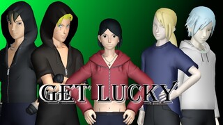 [MMD Boruto]Sarada, Boruto, Kawaki, Mitsuki&Inojin - Get lucky