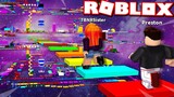 LITTLE SISTER CHEATS in ROBLOX *IMPOSSIBLE* RAINBOW SPEED OBBY RACE!