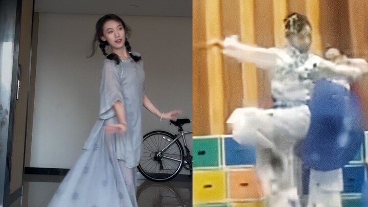 Lớp thí nghiệm khoa học cách đây mười năm, cô bạn nữ dẫn đầu trong màn nhảy.