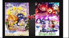 Futari wa Precure Max Heart (Super Forms) VS Kobayashi's Dragon Maid Verse (Full Power / Rematch)