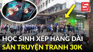Hàng trăm học sinh xếp hàng từ 4h sáng để mua cuốn truyện tranh 30.000 đồng