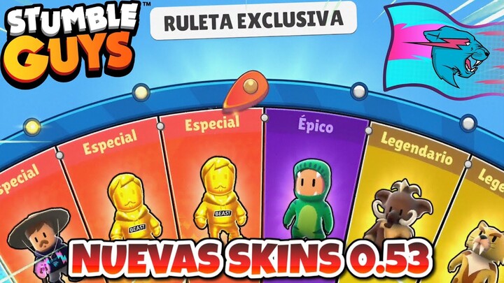 RULETA de NUEVAS SKINS Mr BEAST 0.53 STUMBLE GUYS ✅ #stumbleguys #StumbleGuysxMrBeast | ERCASTY