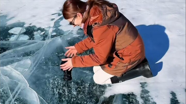 Why is the area beneath Lake Baikal's ice surface so frightening?