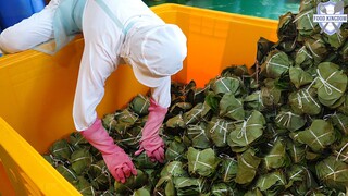 어릴때 먹던 그맛! 의령망개떡 대량생산공장 / Amazing korean leaf rice cake mass production - korean food factory