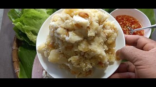 món ăn năm 81'củ mì chuối quết dừa.món ăn cứu đói