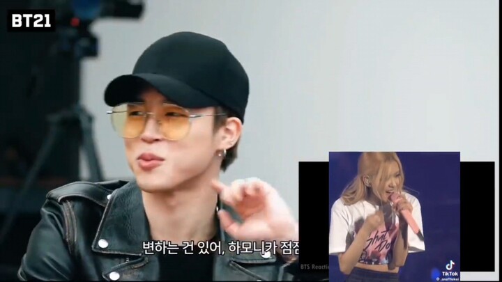 Bts reacion to tiktok Rosé ❤️ #brs#Rose