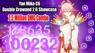 Yae Miko C6 Double Crowned 2.5 Million DMG Combo - 2.6 Abyss & Open World Showcase