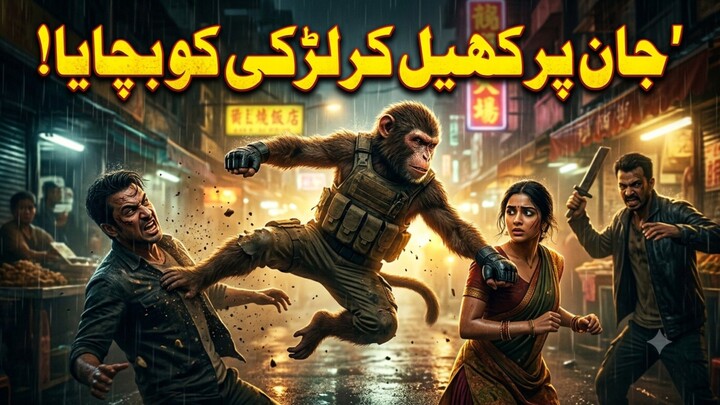 Monkey Saves Girl | Best Action & Fighting Movie Scene 🎬💥