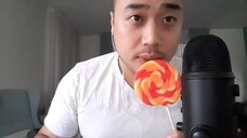 ASMR Huge Peach Lollipop 🍭 Mouth Sounds & Licking 🍭