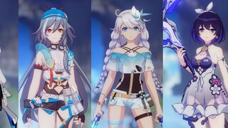 Ha ha! Pakaian musim panas pengacara anak itu terlalu berantakan! Skin musim panas untuk 4 karakter sekaligus! [Setelan uji Honkai Impact 3 5.0]