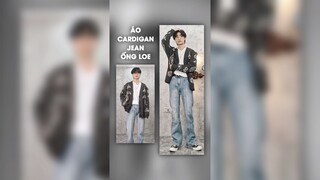 Cardigan + Jean ống loe