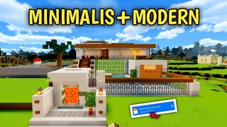 RUMAH IMPIAN!! DESAIN NYA MODERN+MINIMALIS DAN SISTEM FULL REDSTONE! - Map Showcase Minecraft #162