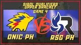 ONIC PH VS RSG PH | GAME 4 | SIBOL UPPER BRACKET QUALIFIERS