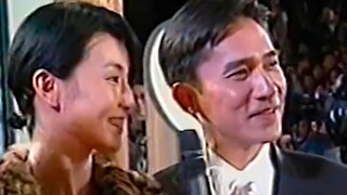 当年的主持人真敢问！当着梁朝伟张曼玉的面，问是不是爱上过对方.....