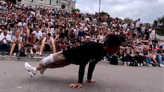 The disabled guy danced street dance with superb dancing skills. He won the moment he threw away his