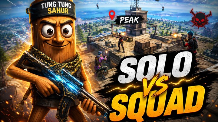 solo vs Squad with tung tung sahur 🙀😳