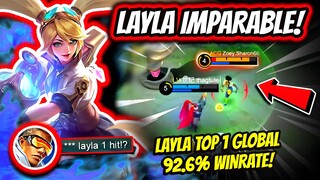 ¡LA MEJOR TIRADORA DE MOBILE LEGENDS! LAYLA TOP 1 GLOBAL 92.6% WINRATE! | MOBILE LEGENDS