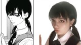 [cos makeup try] woke up in the morning and found that Fujimoto Shuxin drew a character that looks like me (and some other Chainsaw Man makeup)