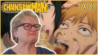 Grandma Reacts to Chainsaw Man Episode 7 | The Taste of a Kiss | GRANIME