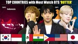 Top Countries with Most Watch BTS 'Butter' 110M views