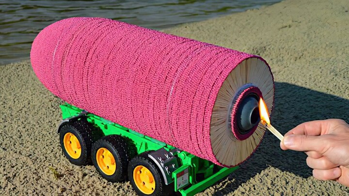 Tie a rocket made of 60,000 matches to a car and see how far it can be pushed?