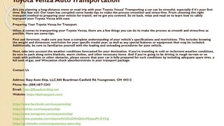 Toyota Venza Auto Transportation