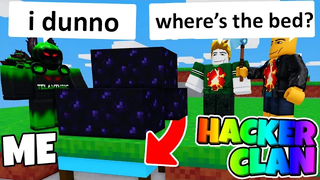 ฉันสร้างการป้องกันเตียงปลอมจากแฮ็กเกอร์ (Roblox BedWars)