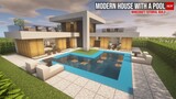 Modern house with a pool in Minecraft