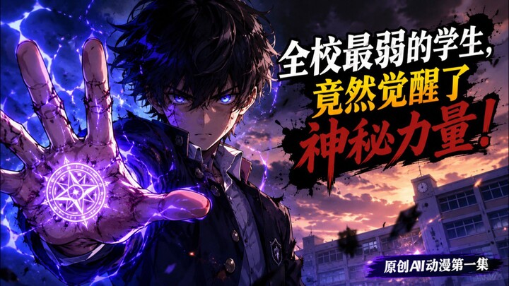 🔥 全校最弱的学生，竟然觉醒了神秘力量！⚡｜原创AI动漫第一集
