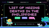 List of Hazing Deaths in the Philippines