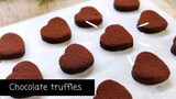 Chocolate truffles valentine's - 2 ingredients - no bake ช็อกโกแลตทรัฟเฟิลหัวใจ ของขวัญวาเลนไทน์