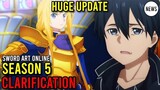 Sword Art Online Season 5 Release Date Clarification