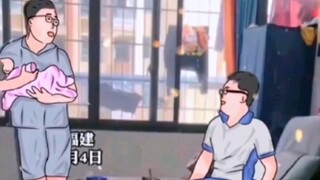 Dua bersaudara bertengkar berebut memeluk adik perempuan mereka, lebih baik punya satu lagi saja, bi