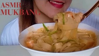 ASMR MUKBANG CREAMY AND CHEESY RICE NOODLES WITH SHRIMP AND MUSHROOM | EATING SHOW | NO TALKING