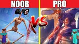 SIREN HEAD VS CHAINSAW MAN HOUSE BUILD CHALLENGE - NOOB vs PRO vs HACKER vs GOD Minecraft Animation