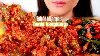 ASMR BALADO ATI AMPELA TUMIS KANGKUNG DAN TELUR DADAR | ASMR MUKBANG INDONESIA