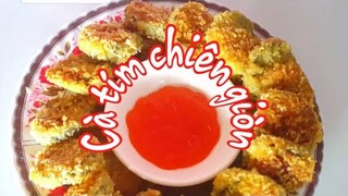 Cà tím chiên giòn – Món ăn vặt lạ miệng  #Châu Phước Nhi Vlog