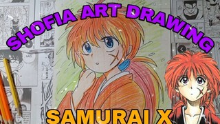 drawing anime samurai x, Kenshin Himura