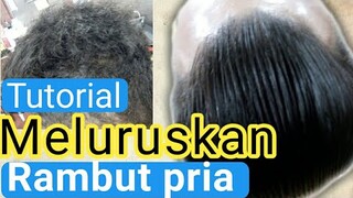 tutorial meluruskan rambut pria