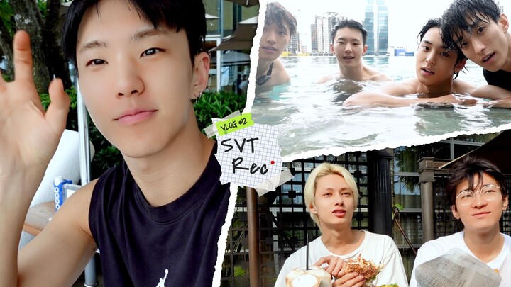 [SVT Record] Jun's Pool Mukbang with Wonwoo and Vernon | Bangkok Pool Fun | Tiger and Little Dragon'