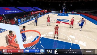 NBA 2K21 Modded Playoffs Showcase | 76ers vs Hawks | GAME 2 Highlights 4th Qtr