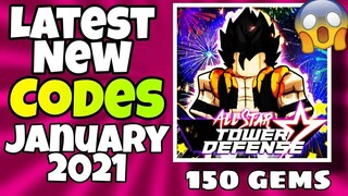 Roblox All Star Tower Defense Latest New Codes 2021 January